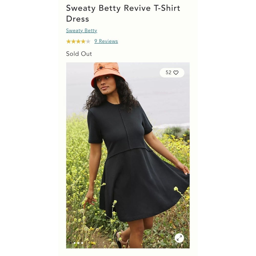 Anthopologie Sweaty Betty Revive T-Shirt Fit & Flare Athleisure Black Dress Sz 4 - Picture 5 of 14
